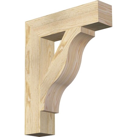 Ekena Millwork Funston Block Rough Sawn Bracket, Douglas Fir, 4"W x 18"D x 22"H BKT04X18X22FST05RDF